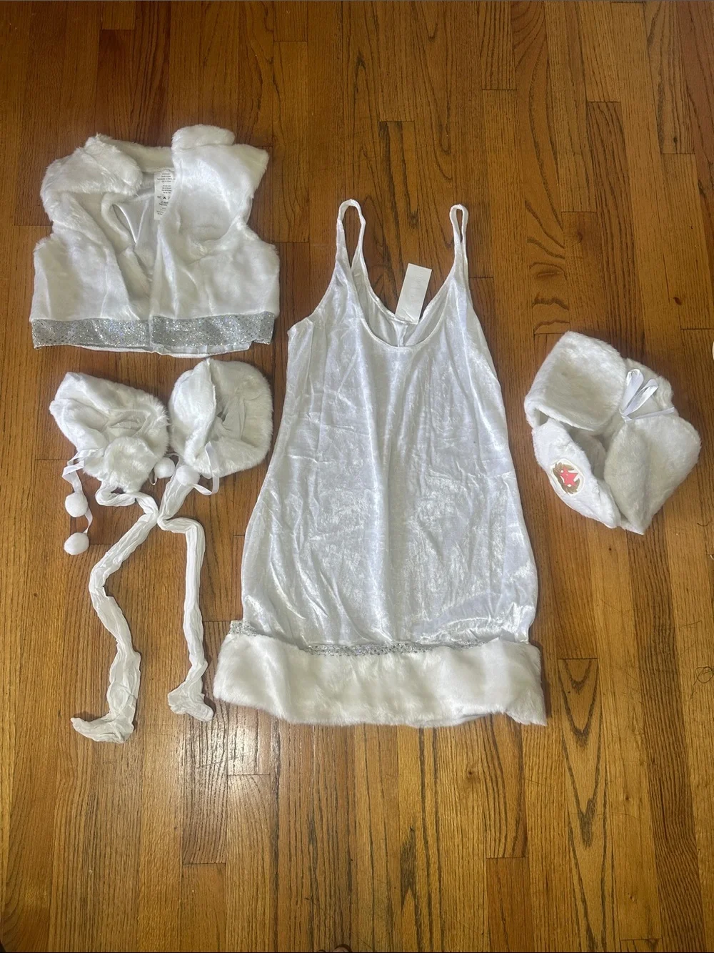 White Russian Women's Halloween Costume set Dress, Vest & Hat &  stockings